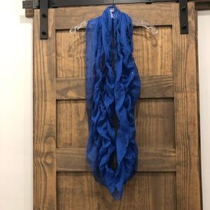 Royal Blue Ruched Infinity Scarf w/ Silver Sparkle